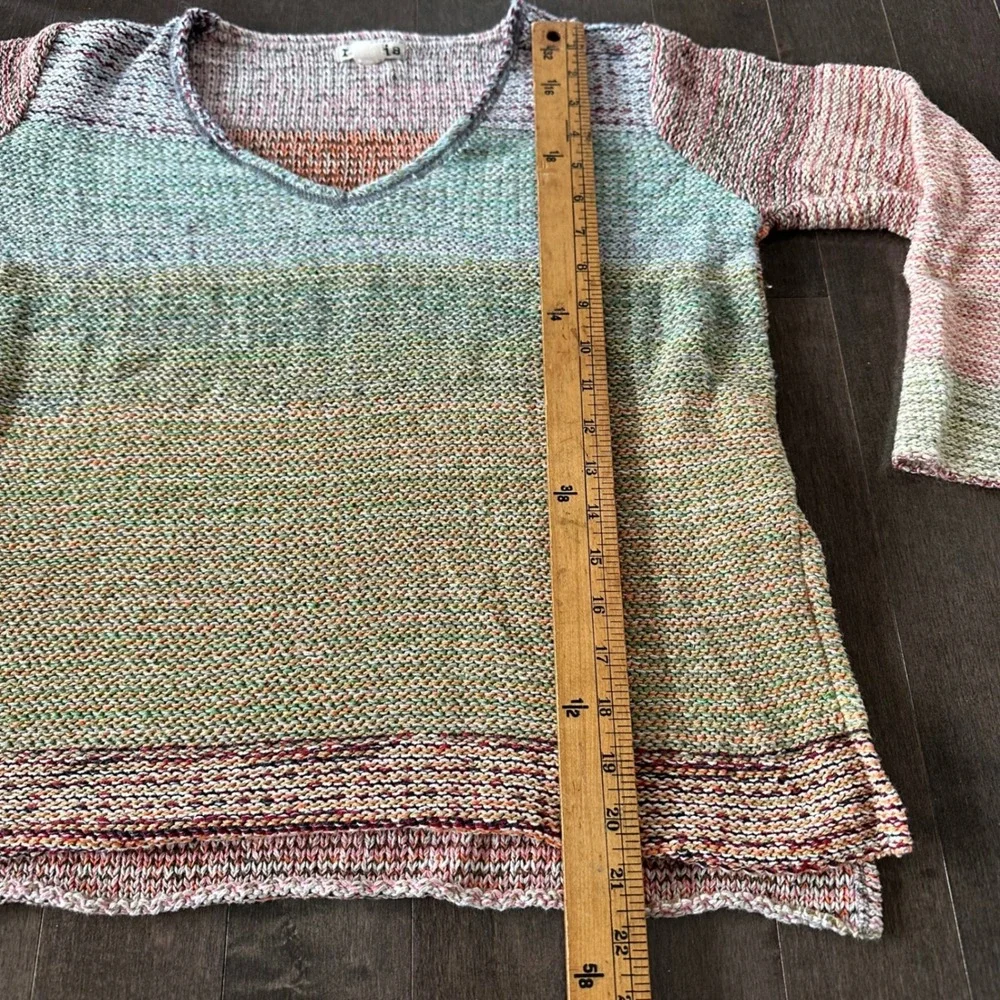 Relais Anthropolgie Colorful Knit Sweater Boho Artistic Rainbow Made in USA XS - Picture 7 of 9